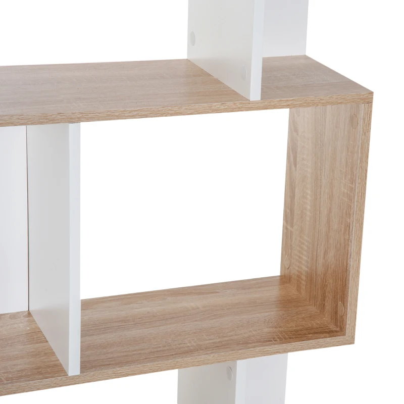 Homcom Biblioteca Perete – 5 Rafturi Lemn Alb 60×24×184,5 cm