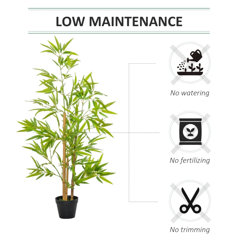 Outsunny Set 2 Plante Bambus Artificiale – 120 cm cu Ghiveci