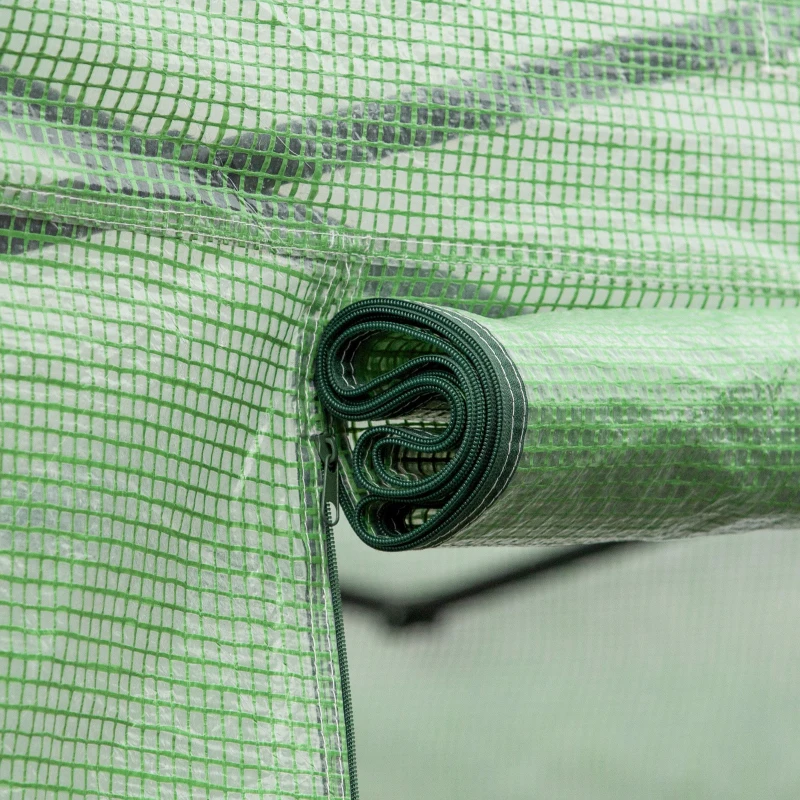 Outsunny Sera tunel de gradina cu protectie din PE, Usa cu incuietoare si 4 ferestre, verde(m-8)