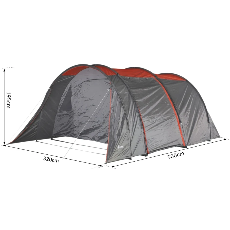Outsunny Cort pentru Camping pentru 4-6 Persoane 500 × 320 × 195cm
