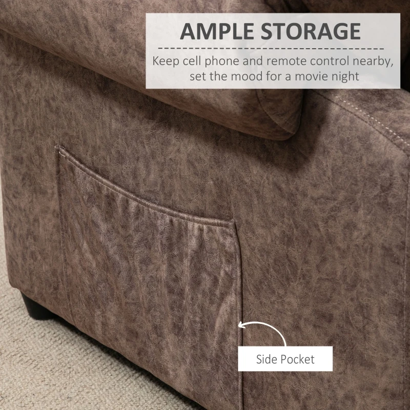 Homcom Fotoliu Relax Maro – inclinabil Manual cu Material Textil