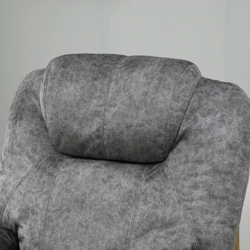 HOMCOM Fotoliu Recliner, fotoliu rabatabil din Tesatura cu Capitonare suplimentara, Gri