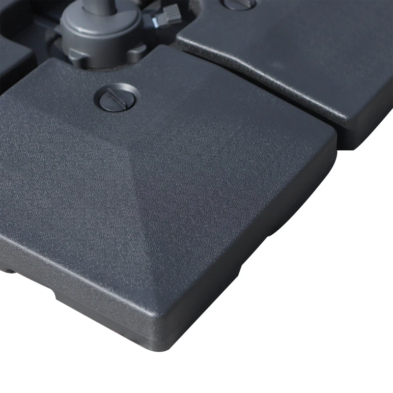 Outsunny Set 4 Baza Incrucisata pentru Umbrela de Gradina de Umplut cu Apa si Nisip,Negru, 51x51x12cm