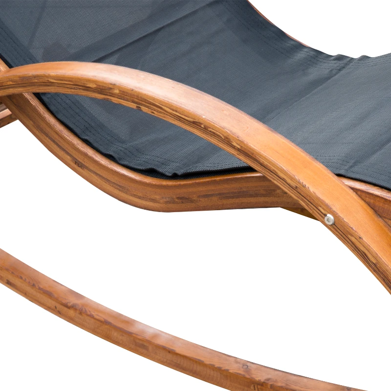 Outsunny Sezlong Legan de Gradina Sezlong Relax in Lemn, 165x72x70cm