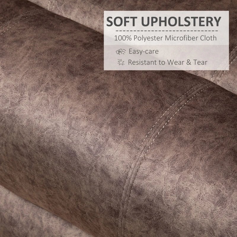 Homcom Fotoliu Relax Maro – inclinabil Manual cu Material Textil