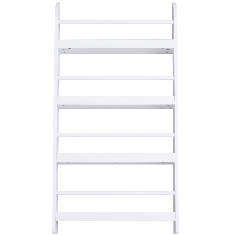 HOMCOM Librarie Etajera de Perete 4 Rafturi din Lemn Alb 59 x 12 x 113cm(m-7)