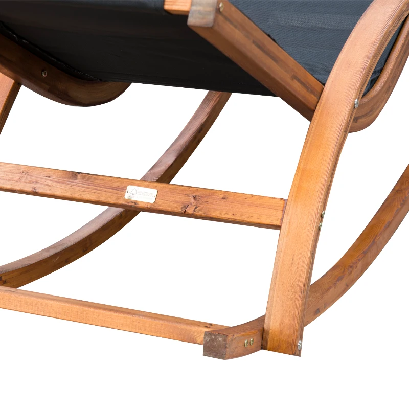 Outsunny Sezlong Legan de Gradina Sezlong Relax in Lemn, 165x72x70cm