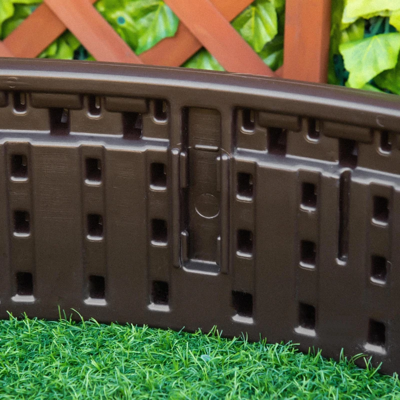 Outsunny Pat de gradina inaltat din HDPE, jardiniera de exterior rotund, Φ123x21cm, maro