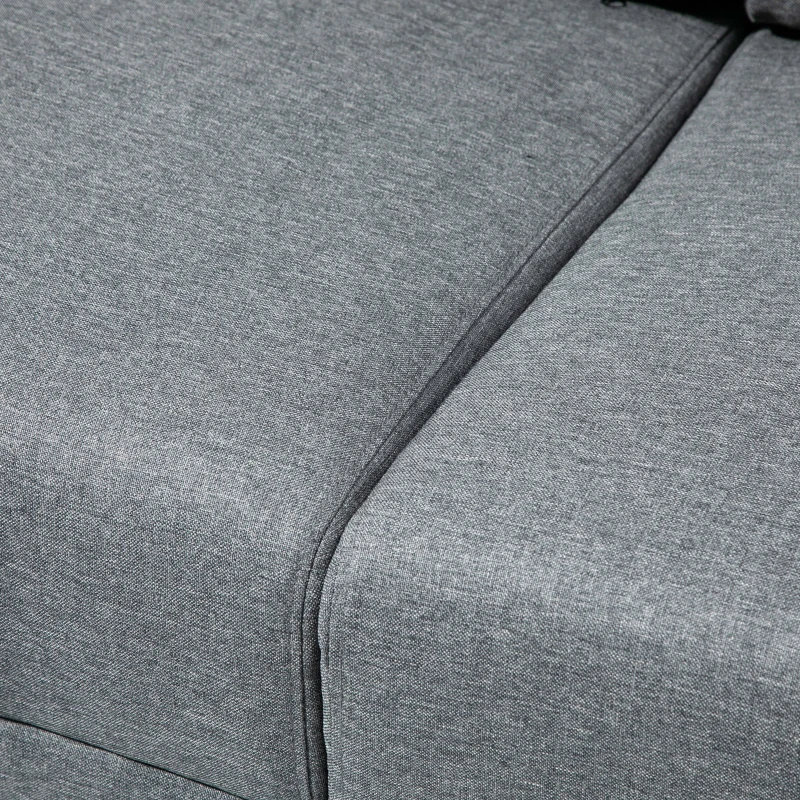 HOMCOM Canapea cu 2 locuri, moderna, din material textil cu efect in, cu brațe tapițate 191x79x87cm gri(m-8)