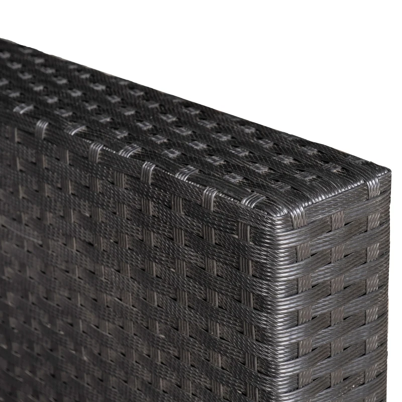 Outsunny Set Mobilier de Gradina Ratan PE de 3 Piese, 2 Fotolii de Exterior, Masuta si Perne, Negru