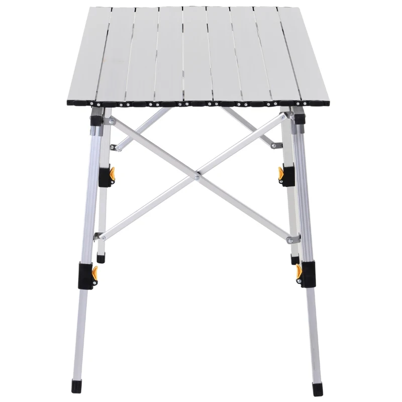 Outsunny Masa Pliabila de Camping din Aluminiu 90 x 53 x 45/65 cm