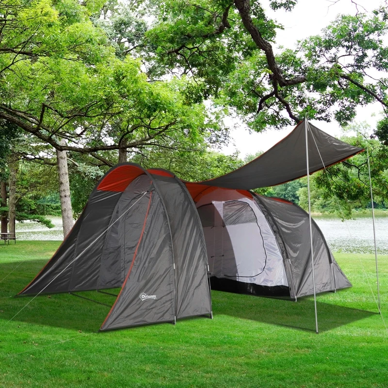 Outsunny Cort pentru Camping pentru 4-6 Persoane 500 × 320 × 195cm
