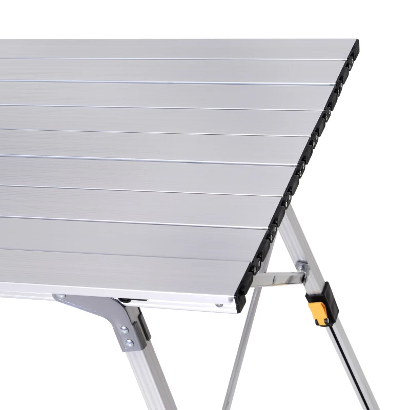 Outsunny Masa Pliabila de Camping din Aluminiu 90 x 53 x 45/65 cm