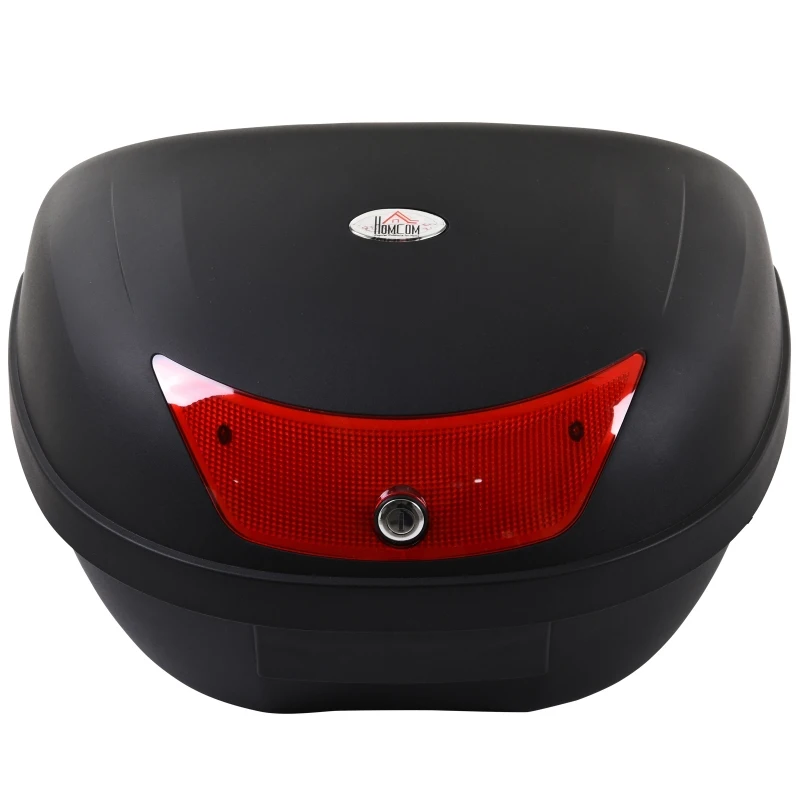 HOMCOM Cutie pentru Casca pentru Motocicleta 48L cu 2 chei din PP Negru 59 x 43 x33cm