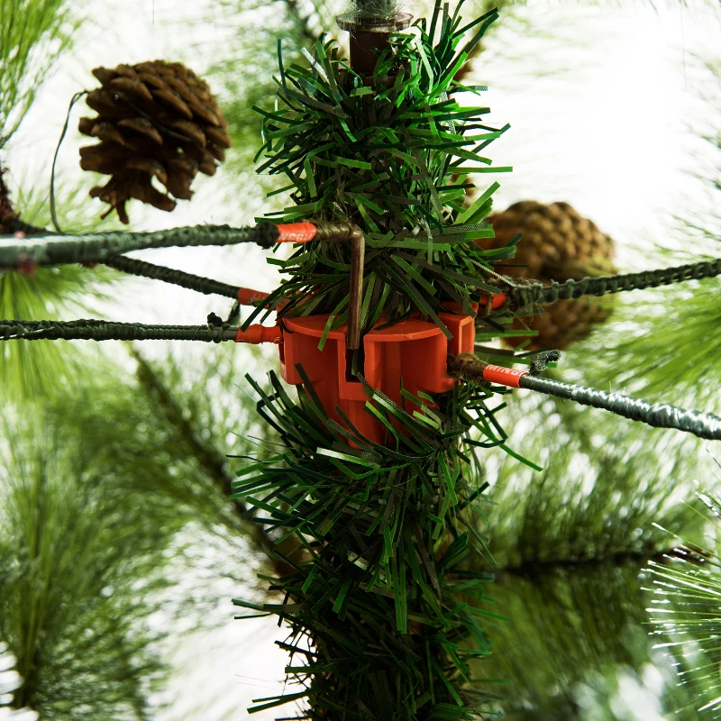 HomCom Albero di Natale Artificiale 150cm 229 Rami con 35 Pigne