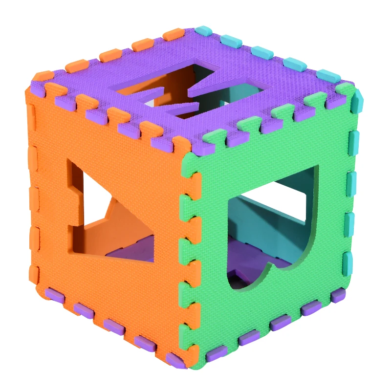 HOMCOM Covoras Puzzle pentru Joc Set 26 Bucati 31x31cm, colorat