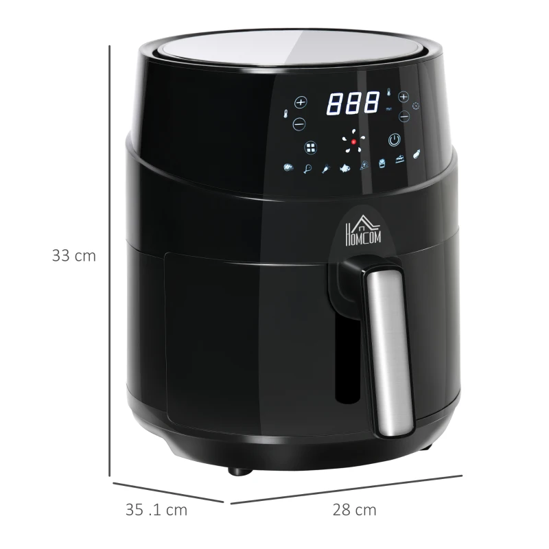 HOMCOM friteuza cu aer cald, 28x35,1x33 cm, Air Fryer 1500 W, negru