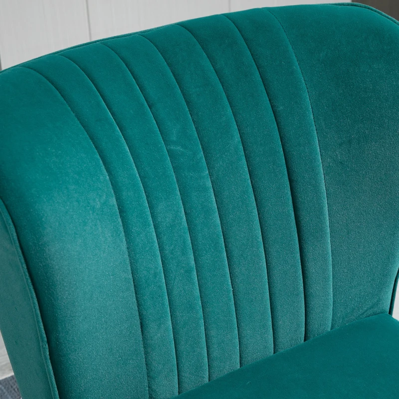 HOMCOM Fotoliu Modern in Stil Scandinav captusit si Tapitat cu Material Catifelat, 56x65,5x82,5cm - Verde