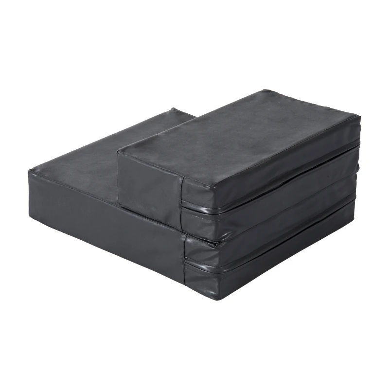 PawHut Scara pentru caini saltea 2 in 1 din PU si burete poliuretan 45x39x20cm negru