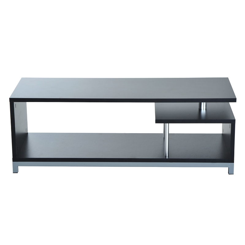 HomCom Mobilier TV din Lemn, Negru, 114x40x40.5cm