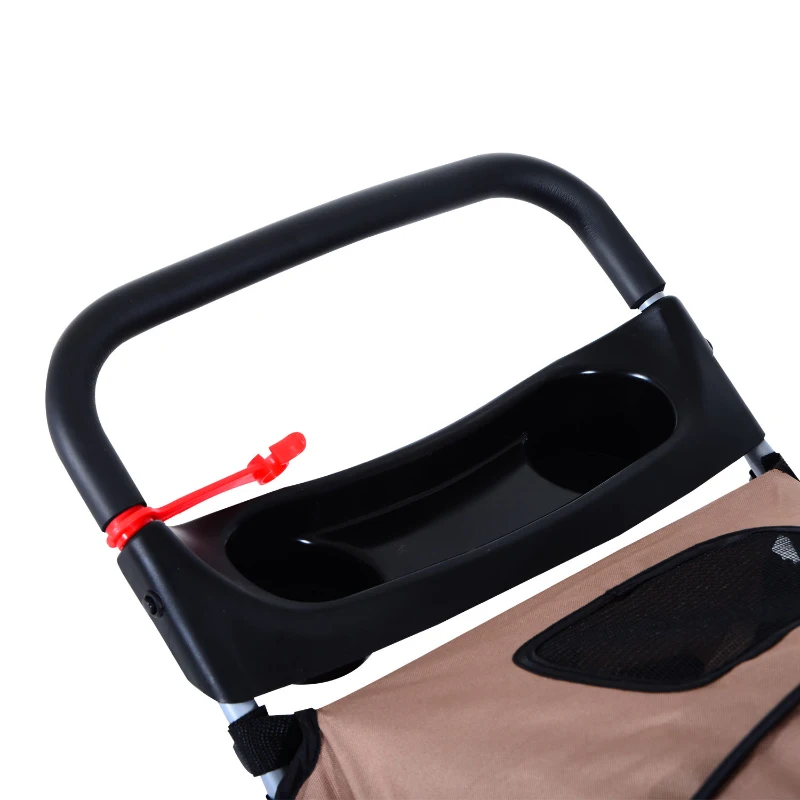 PawHut Carucior Animale Pliabil Cafeniu – 75×45×97 cm, Confort & Mobilitate