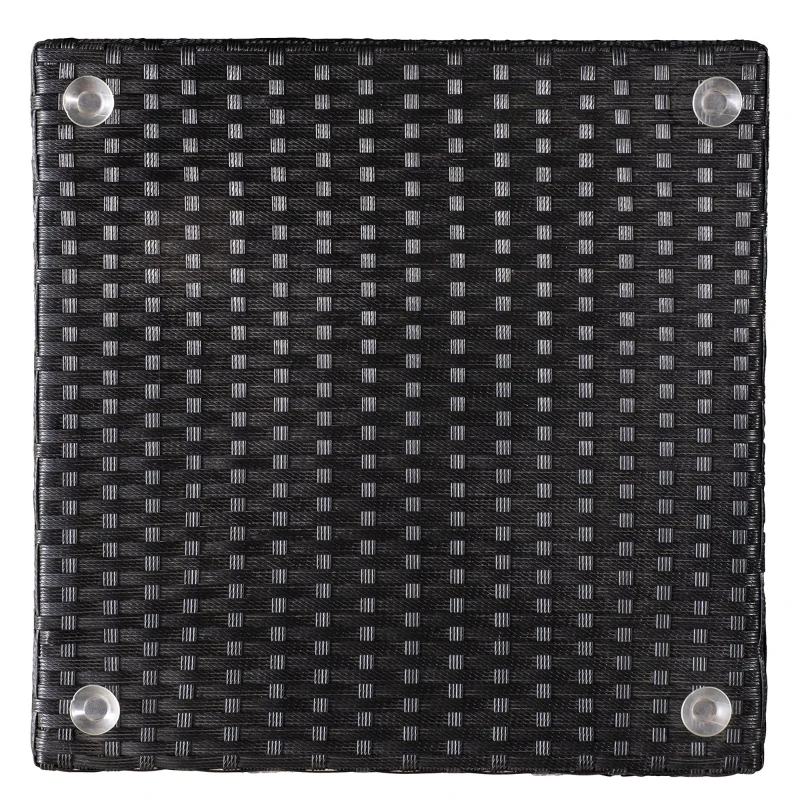 Outsunny Set Mobilier de Gradina Ratan PE de 3 Piese, 2 Fotolii de Exterior, Masuta si Perne, Negru