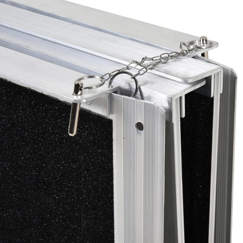HomCom Rampa Antiderapanta pentru Scaun cu Rotile Pliabil Aluminiu, 183x72cm