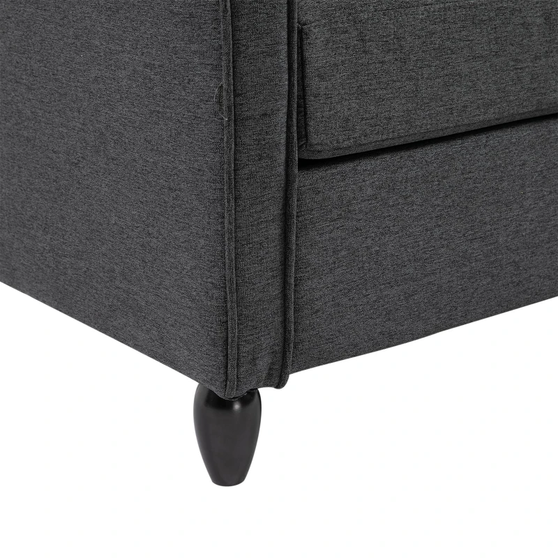 HOMCOM canapea 2 locuri, tapitata,141x70x78cm, gri(m-12)