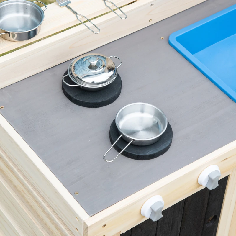 HOMCOM kinderkeuken met accessoires grijs zwart