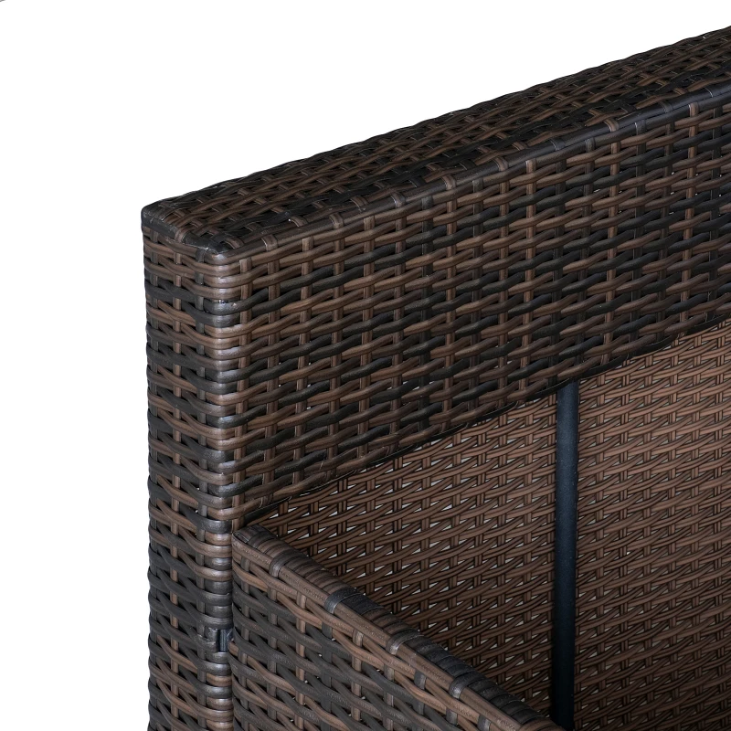 Outsunny Set Mobilier de Extern Canapea Componibila 8 Bucati in PE Rattan, Maro