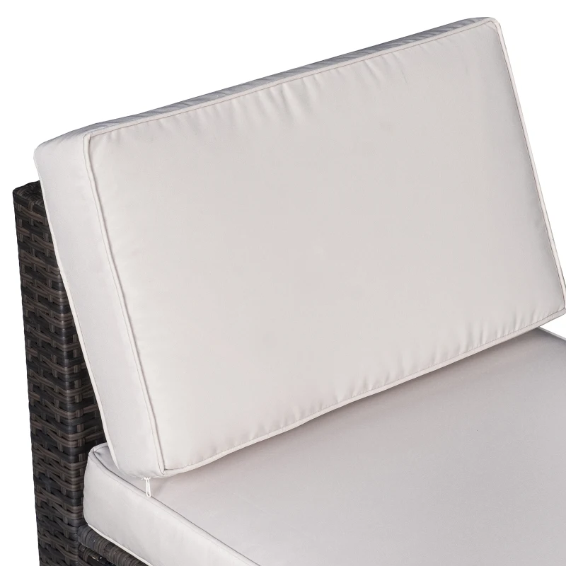 Outsunny Set Mobilier de Extern Canapea Componibila 8 Bucati in PE Rattan, Maro