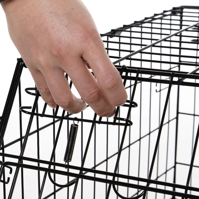 PawHut Cusca de transport pentru Caini din Metal si PP pentru Masina cu Maner de culoare neagra