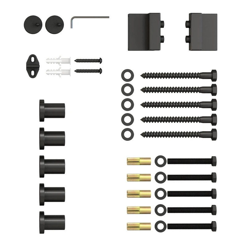 Homcom Kit Montaj Usi Glisante – sina 200 cm cu Accesorii Otel