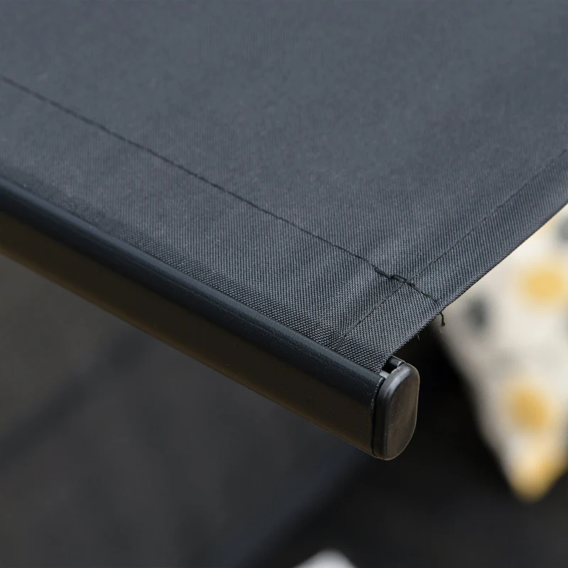 Outsunny Leagan de Gradina cu 3 Locuri cu Acoperis Parasolar Reglabil Negru 172x110x155cm(m-9)