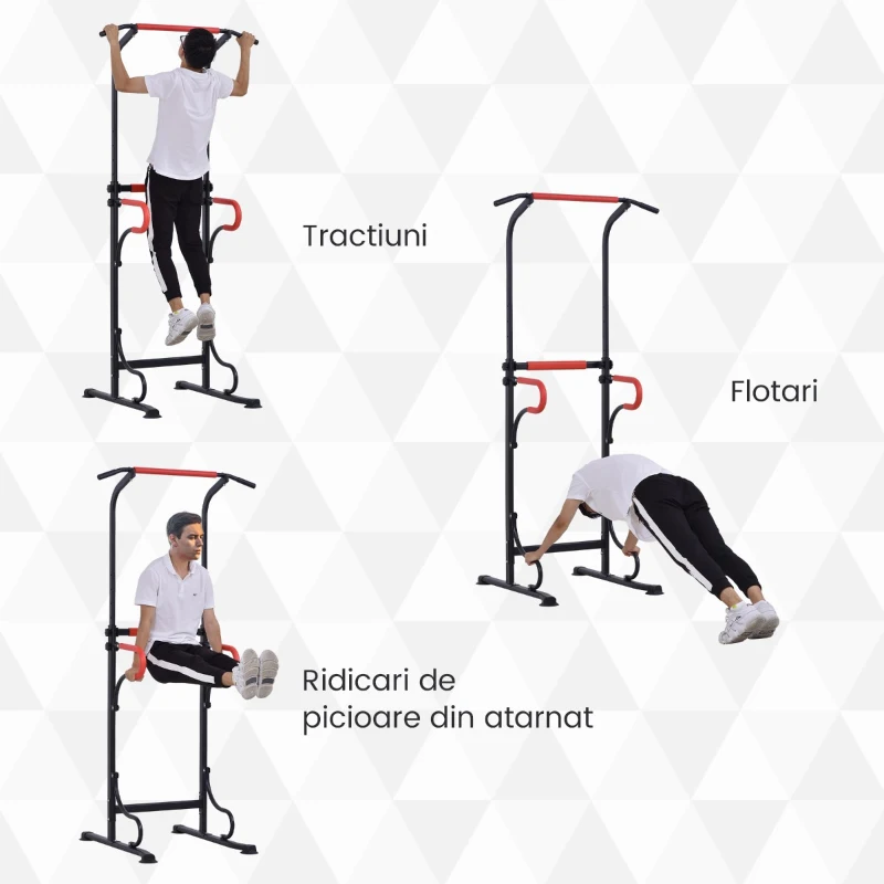 HOMCOM bara tractiune, inaltime reglabila, 98x84x171-219cm(m-5)