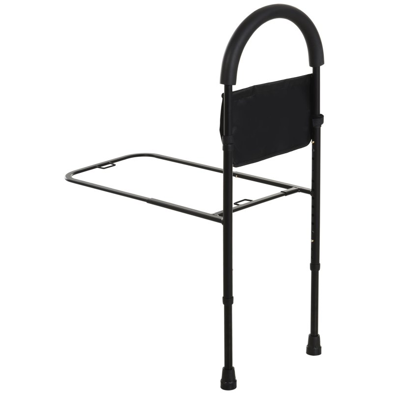 HOMCOM Steel Bed Assistance Rail 7-Height Adjustable w/ Storage Bag Foam Handle Safety Support Home