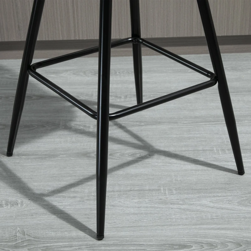 Homcom Set 2 Scaune Bar – Nordic, Catifea Albastra & Confort Sporit