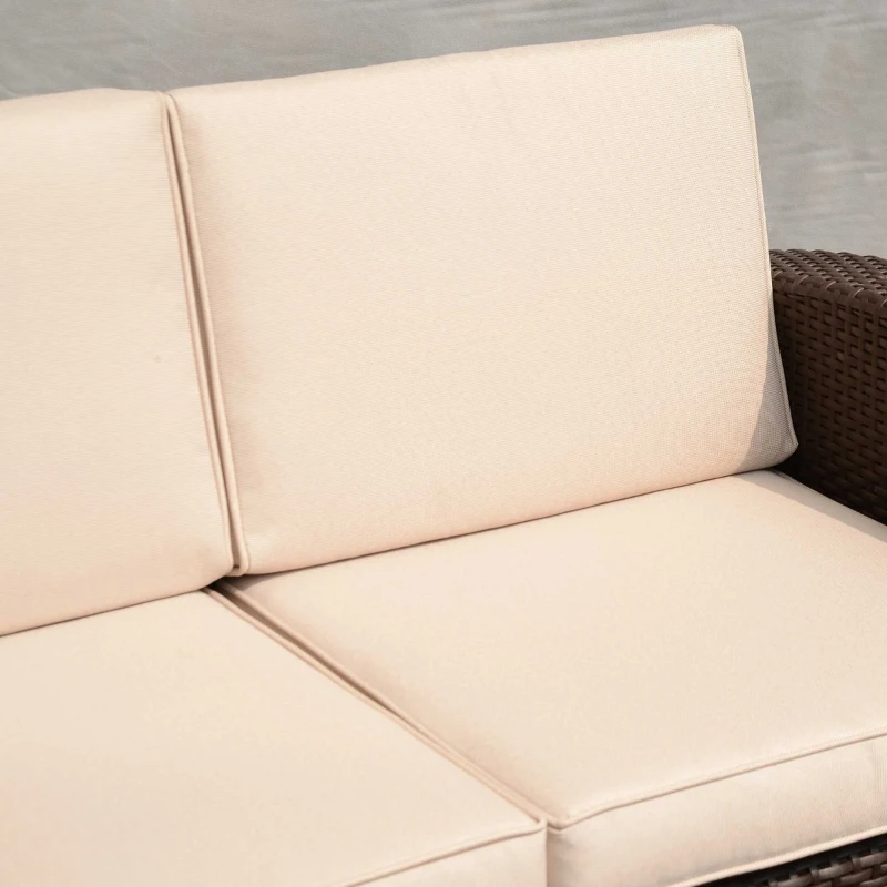 Outsunny, canapea exterioara 3 locuri, 199x71x75 cm, maro