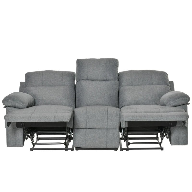 HomCom canapea 3 locuri, cu extensie, 185x95x97 cm