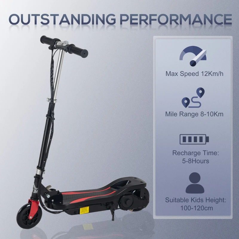 HOMCOM Trotineta Electrica pliabila inaltime reglabila 82-93cm frana 12km/h neagra