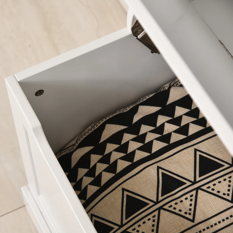 HOMCOM Cuier cu Banca & Depozitare – MDF Alb, 71,5×170 cm(m-11)