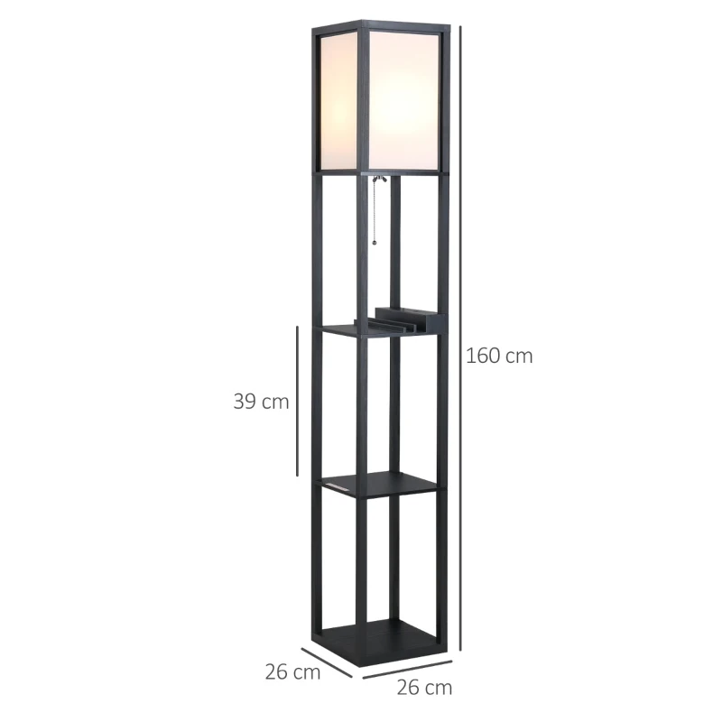 HOMCOM lampa de podea, 26x26x160cm, alba