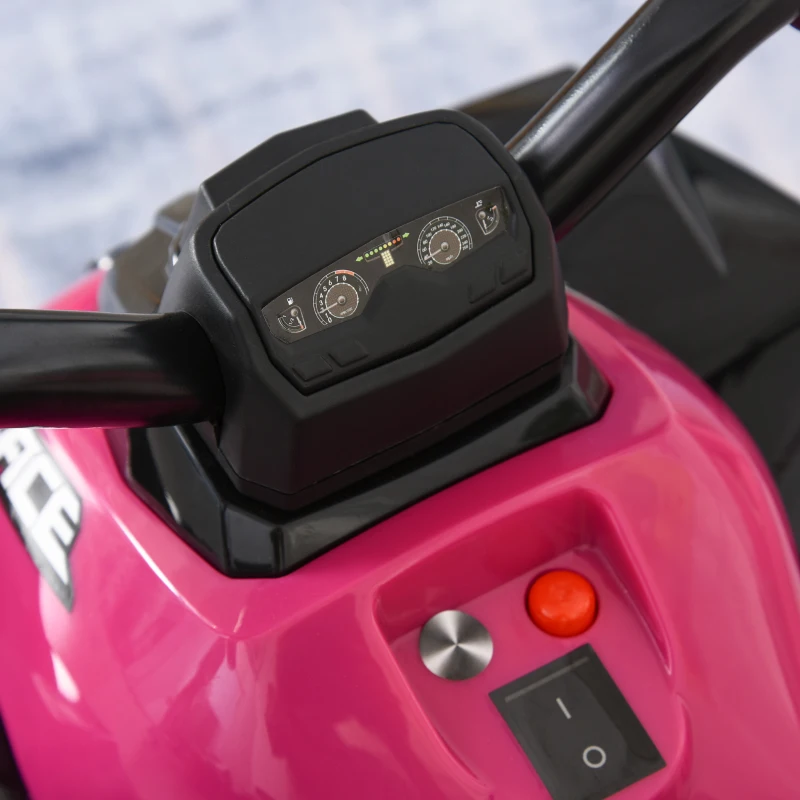 HOMCOM ATV pentru copii Ride-on cu impingere cu lumini și sunete, 18-36 luni(m-10)