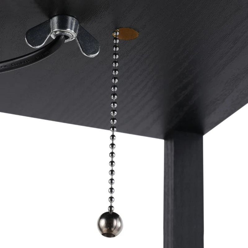 Homcom Lampa Pom 160 cm – Negru cu Rafturi pe 3 Niveluri