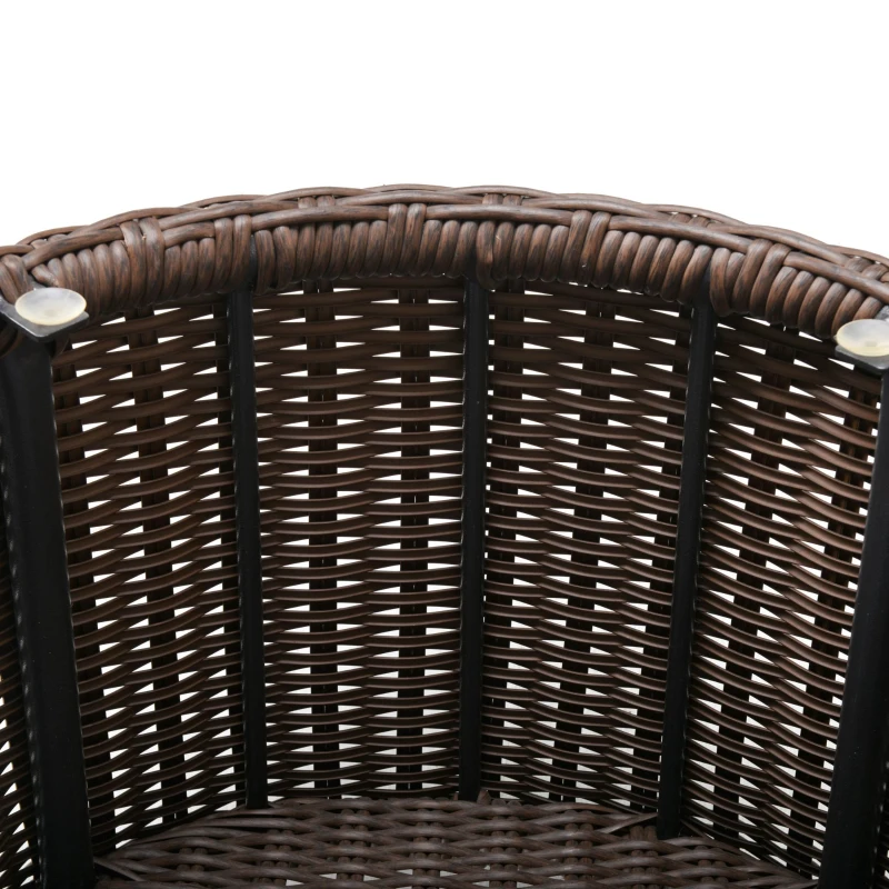 Outsunny Masuta de Gradina cu Compartiment de Depozitare Ratan PE si Raft din Sticla