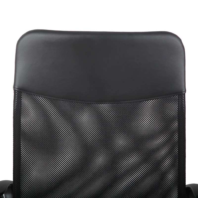 HOMCOM scaun ergonomic de birou, insertie plasa, negru