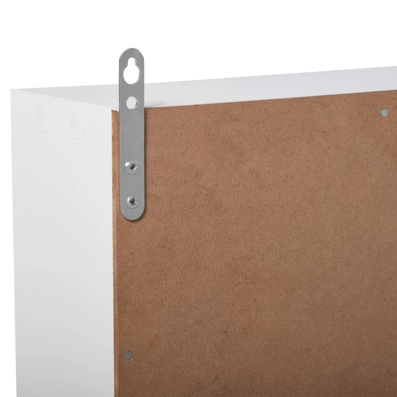 HOMCOM panou cu 5 etajere, polite reglabile, 80x9.5x60cm, alb(m-8)