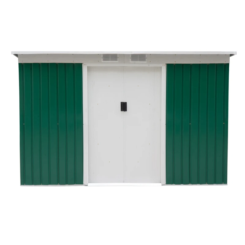 Outsunny casuta pentru unelte gradina, 277x130x173cm, verde(m-4)