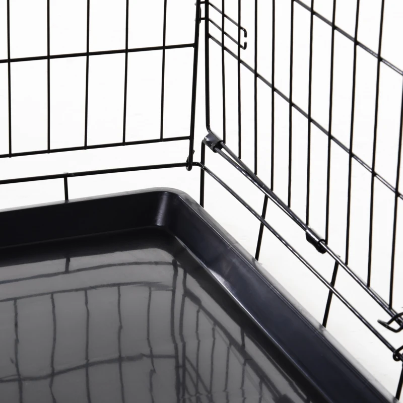 PawHut Cusca de transport pentru Caini din Metal si PP pentru Masina cu Maner de culoare neagra