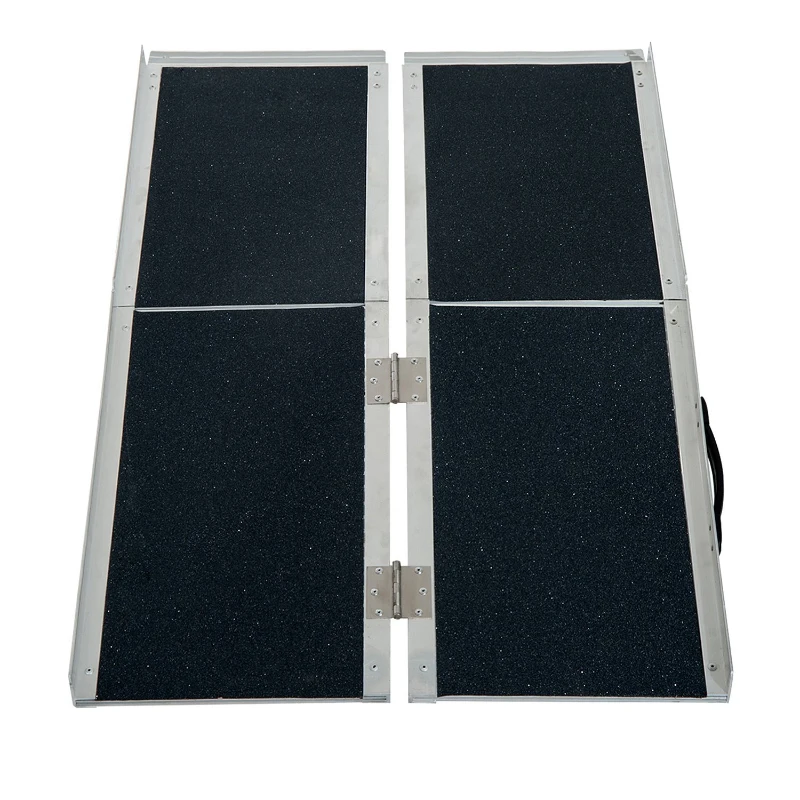 HomCom Rampa Antiderapanta pentru Scaun cu Rotile Pliabil Aluminiu, 183x72cm